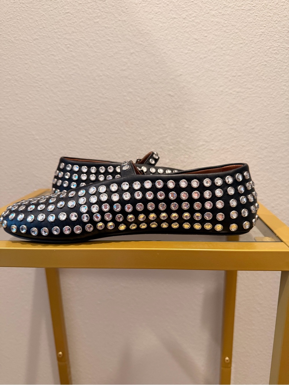 ALAÏA Black Rhinestone Lambskin Ballet Flats, 39 - Picture 8 of 10